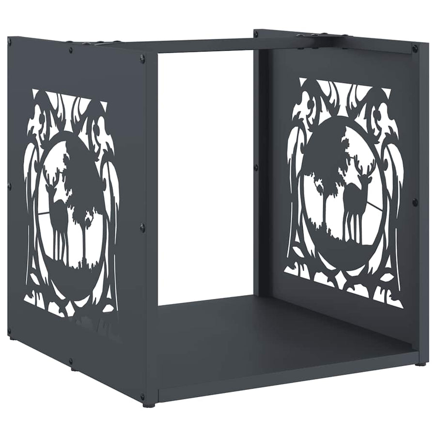 Brandhoutrek 40x40x40 cm koudgewalst staal antracietkleurig