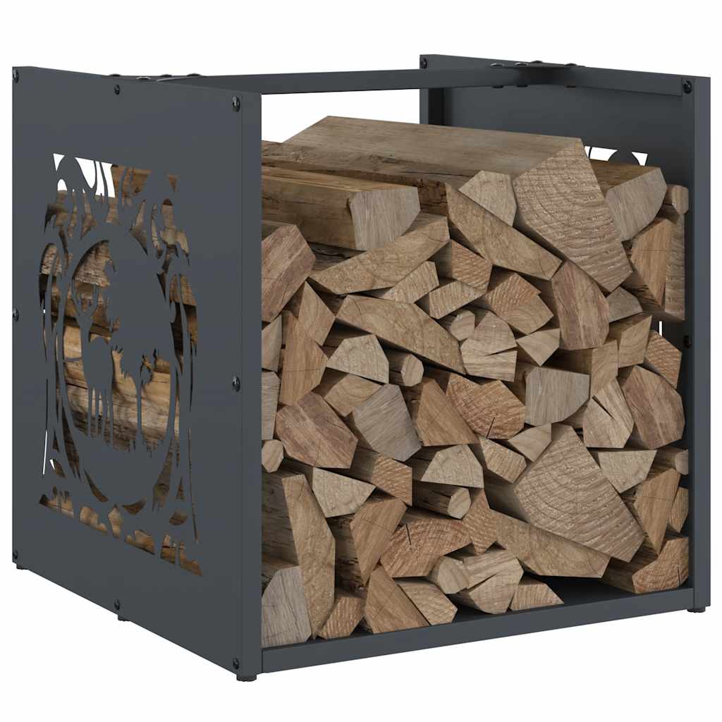 Brandhoutrek 40x40x40 cm koudgewalst staal antracietkleurig