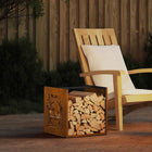 Firewood rack 40x40x40 cm weatherproof steel