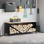 Brandhoutrek 100,5x35,5x40 cm zwart massief grenenhout