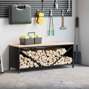 Brandhoutrek 100,5x35,5x40 cm zwart massief grenenhout