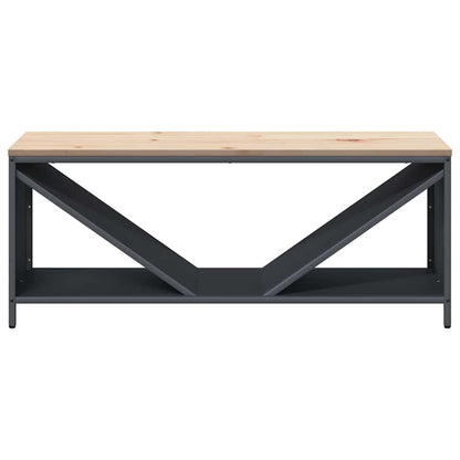 Brandhoutrek met houten blad 100,5x35,5x40 cm antracietkleurig