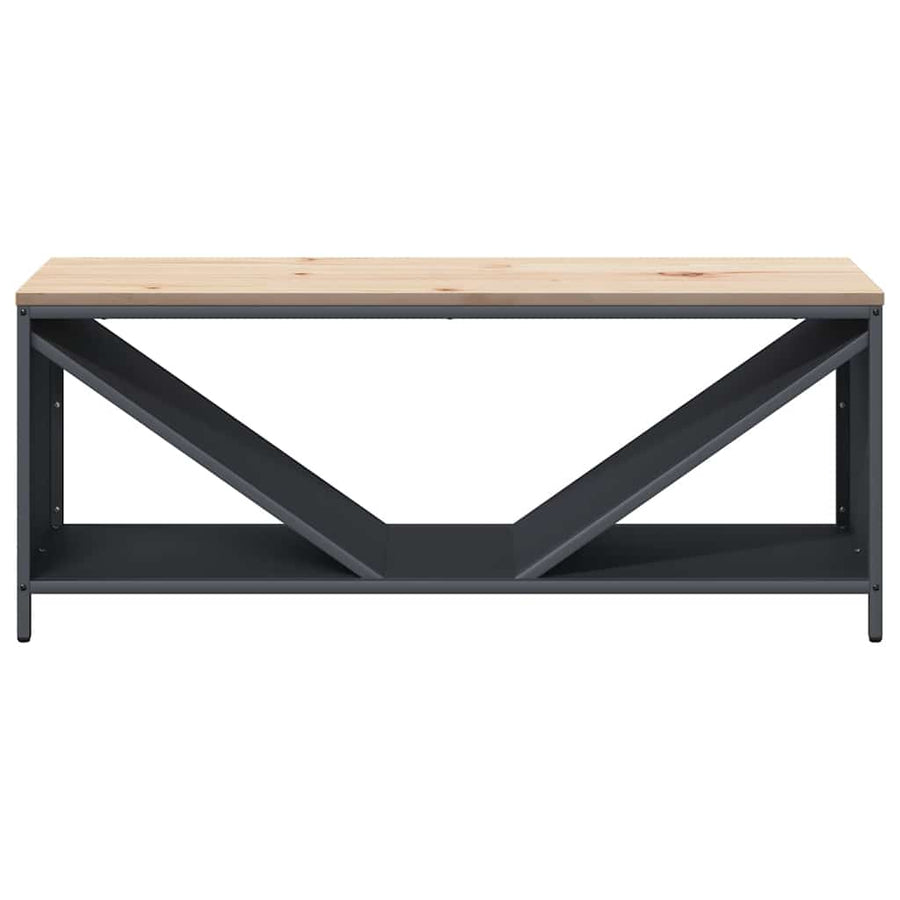 Brandhoutrek met houten blad 100,5x35,5x40 cm antracietkleurig