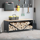 Brandhoutrek 100,5x35,5x40 cm massief grenenhout antraciet