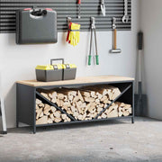 Brandhoutrek 100,5x35,5x40 cm massief grenenhout antraciet