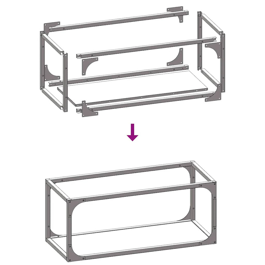 Brandhoutrek 25x25x60 cm koudgewalst staal wit