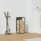Firewood rack 25x25x60 cm cold-rolled steel olive green