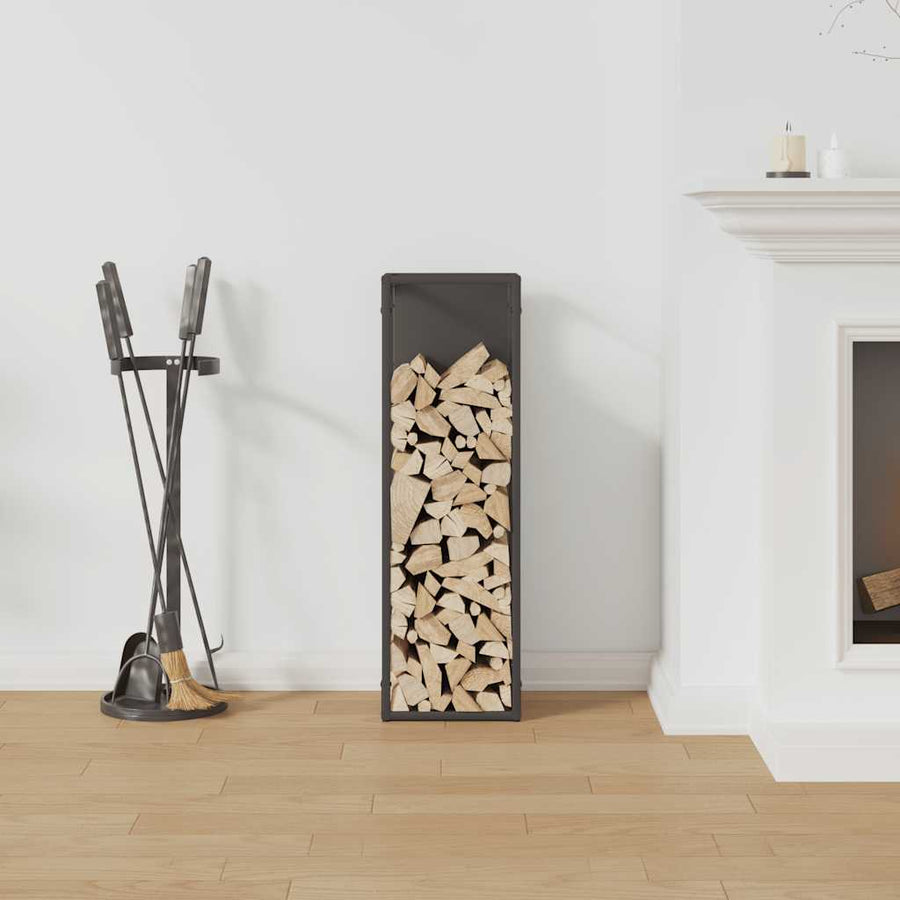 Brandhoutrek Koudgewalst Staal 25 x 25 x 80 cm Zwart