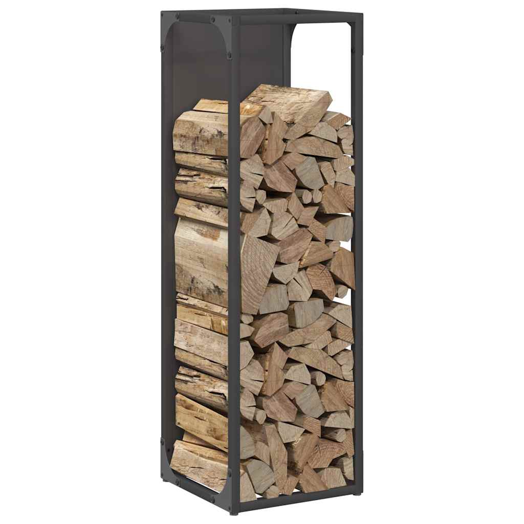 Brandhoutrek Koudgewalst Staal 25 x 25 x 80 cm Zwart