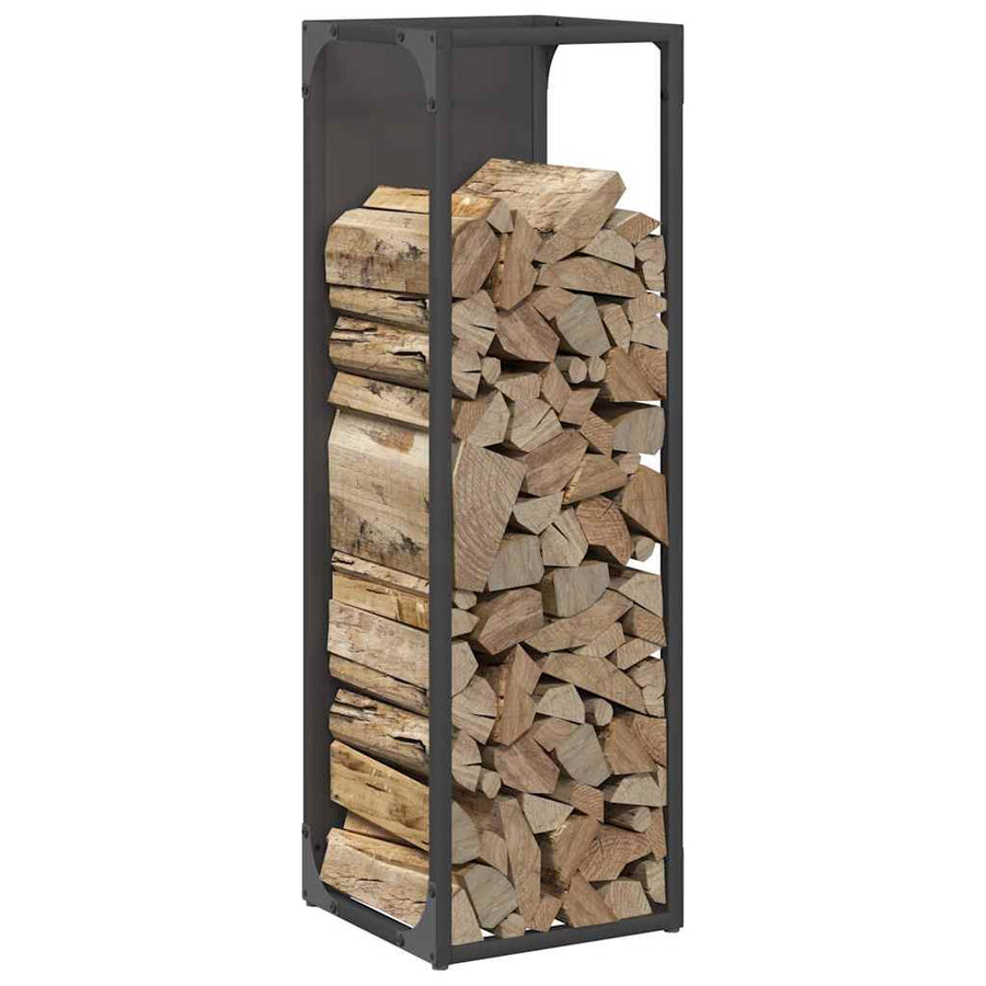 Brandhoutrek Koudgewalst Staal 25 x 25 x 80 cm Zwart