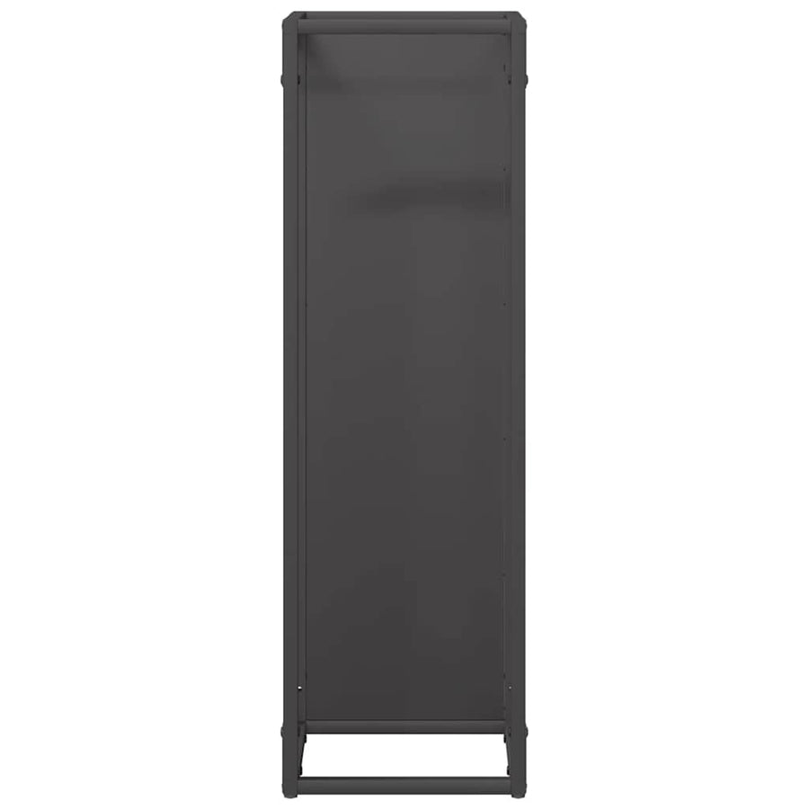 Brandhoutrek Koudgewalst Staal 25 x 25 x 80 cm Zwart