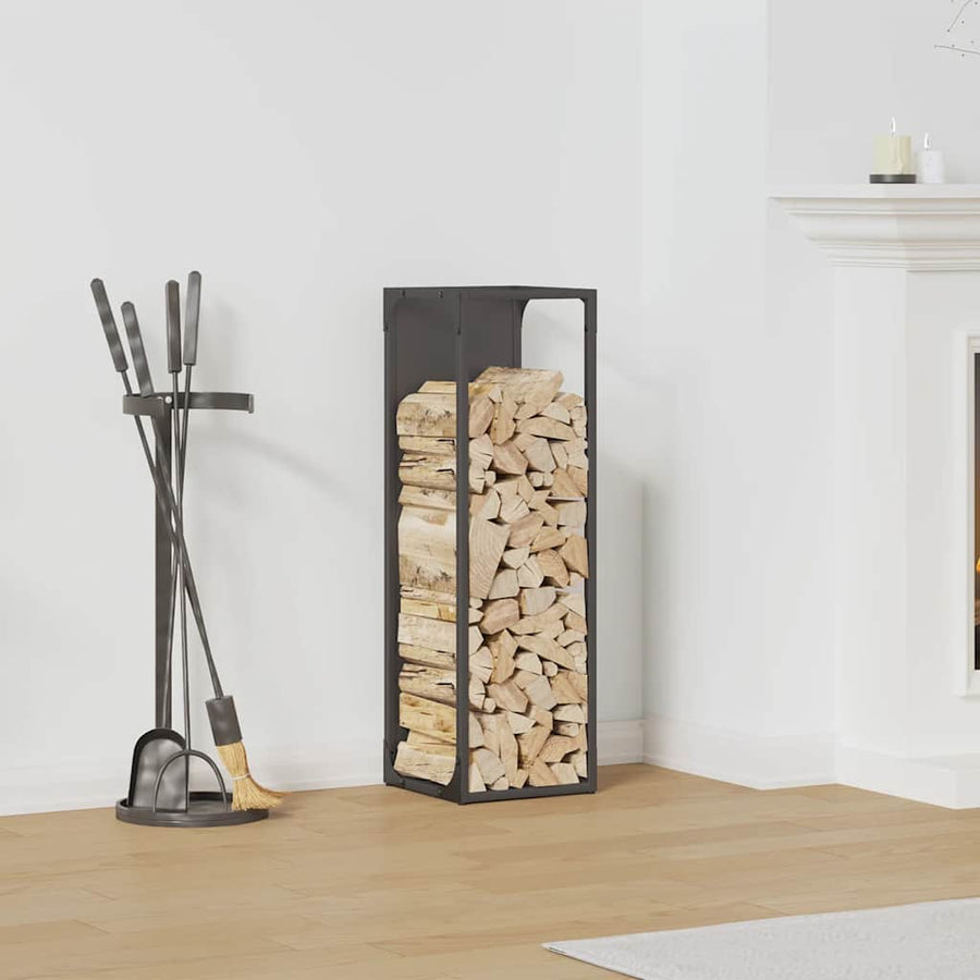 Brandhoutrek Koudgewalst Staal 25 x 25 x 80 cm Zwart