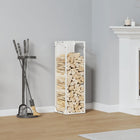 Firewood rack 25x25x80 cm cold-rolled steel white