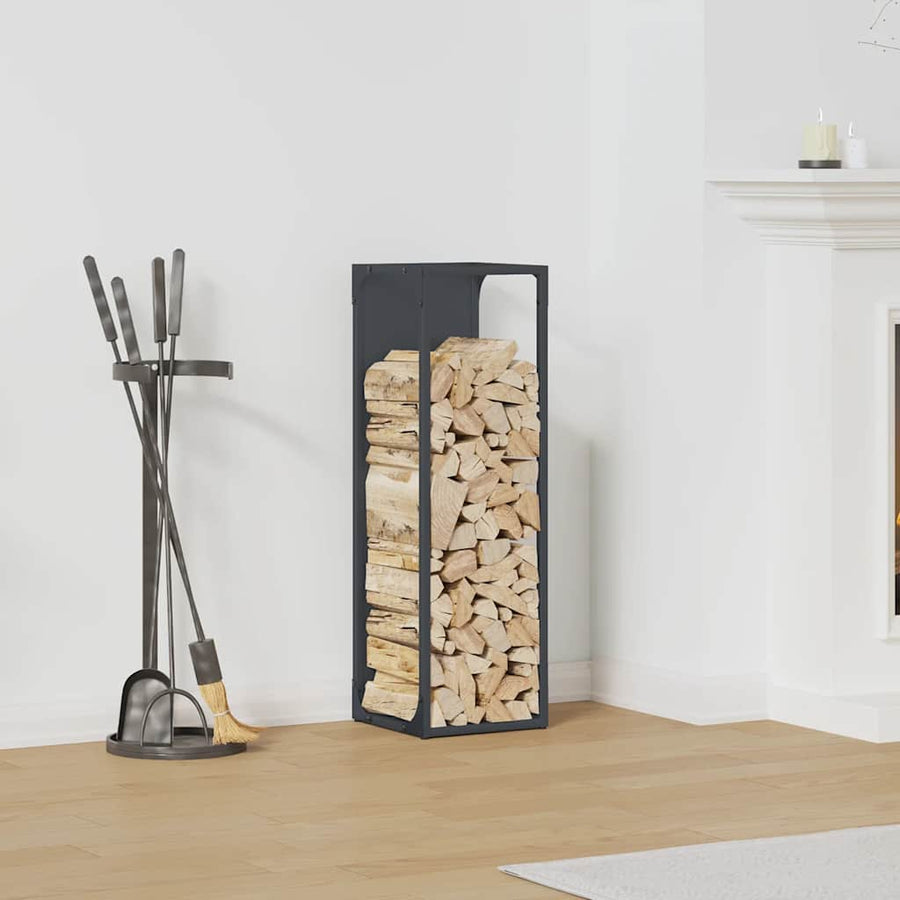 Brandhoutrek Koudgewalst Staal Kleurig 25 x 25 x 80 cm Antraciet