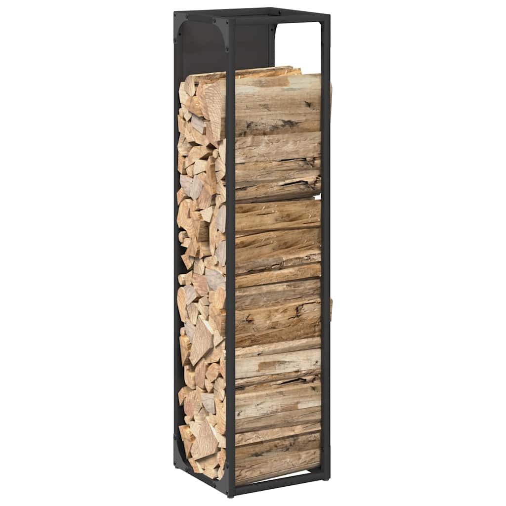 Brandhoutrek Koudgewalst Staal 25 x 25 x 100 cm Zwart
