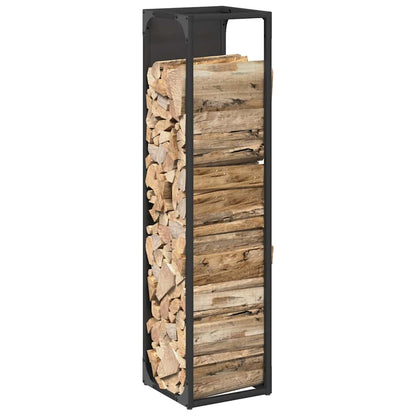 Brandhoutrek Koudgewalst Staal 25 x 25 x 100 cm Zwart