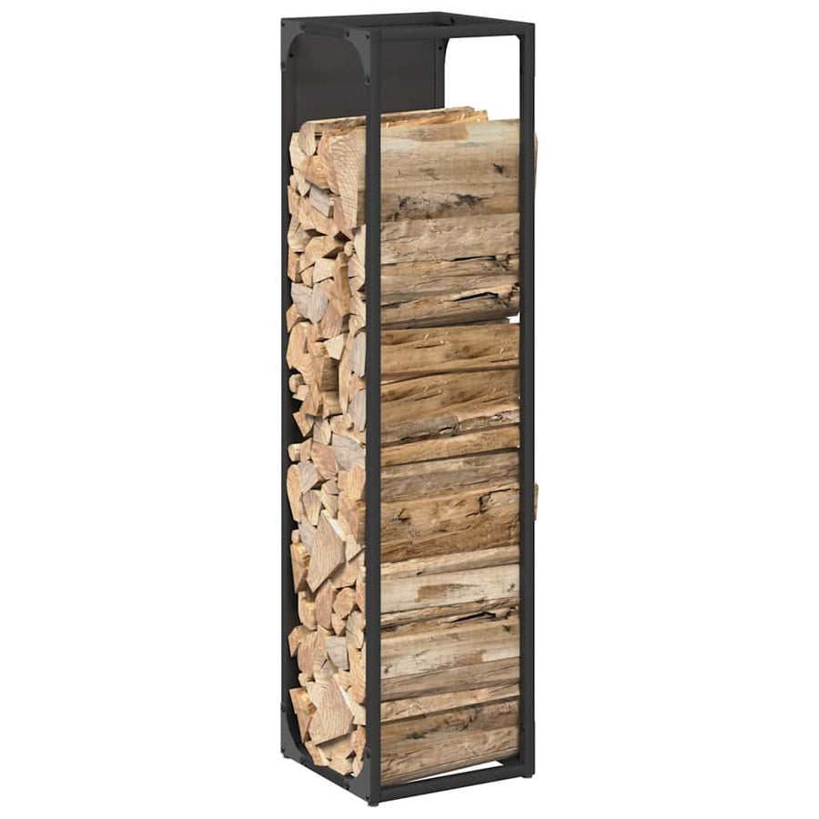 Brandhoutrek Koudgewalst Staal 25 x 25 x 100 cm Zwart