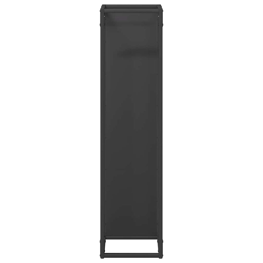 Brandhoutrek Koudgewalst Staal 25 x 25 x 100 cm Zwart