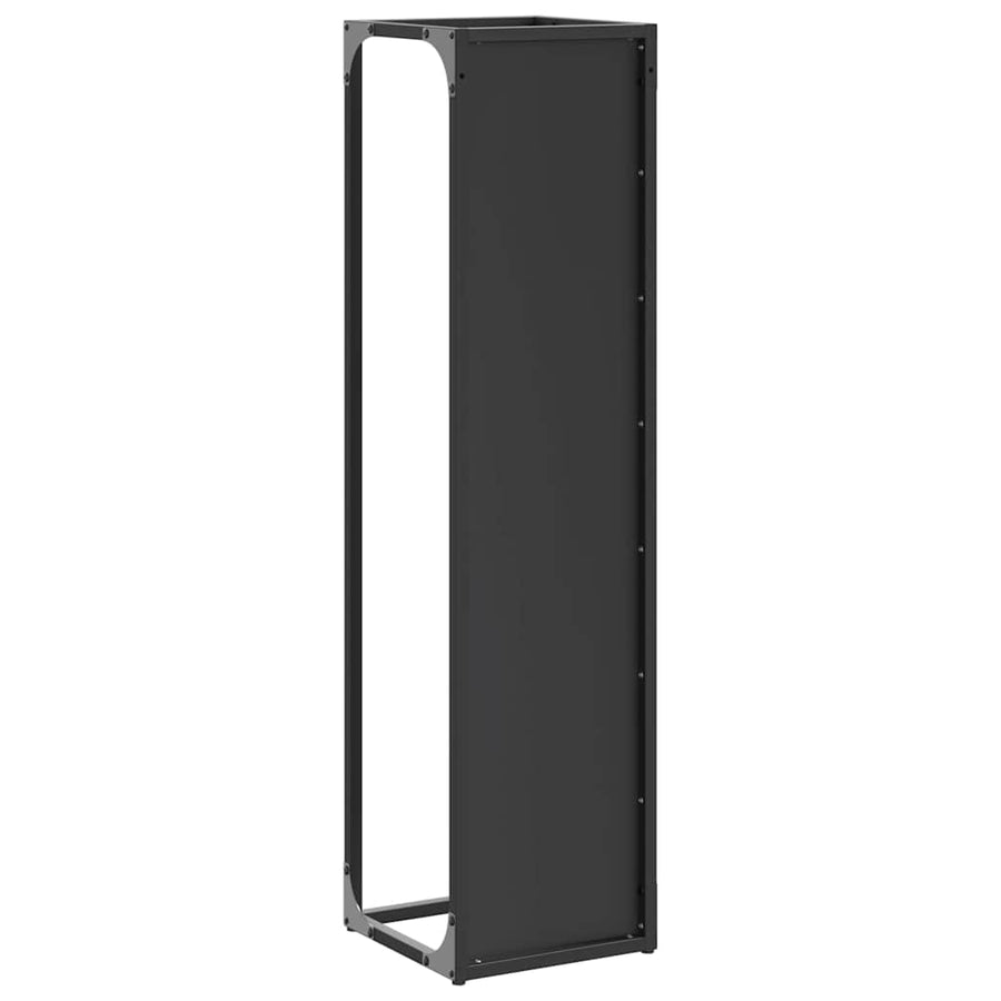 Brandhoutrek Koudgewalst Staal 25 x 25 x 100 cm Zwart