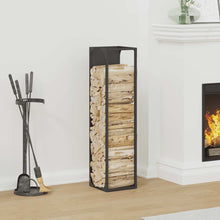 Brandhoutrek Koudgewalst Staal 25 x 25 x 100 cm Zwart