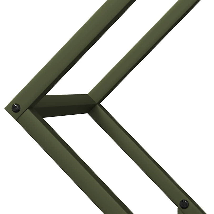Brandhoutrek 60x25x60 cm koudgewalst staal olijfgroen