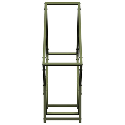 Brandhoutrek 80x25x80 cm koudgewalst staal olijfgroen