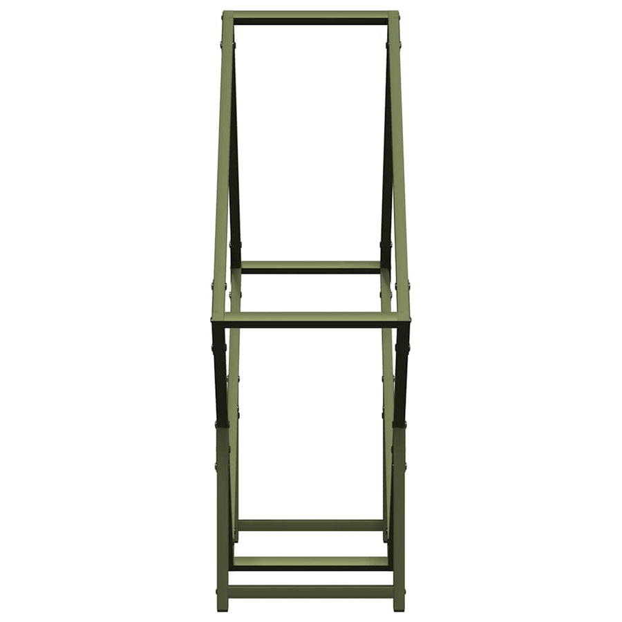 Brandhoutrek 80x25x80 cm koudgewalst staal olijfgroen