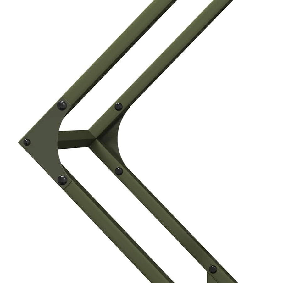 Brandhoutrek 80x25x80 cm koudgewalst staal olijfgroen