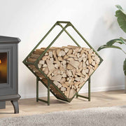 Brandhoutrek 80x25x80 cm staal olijfgroen