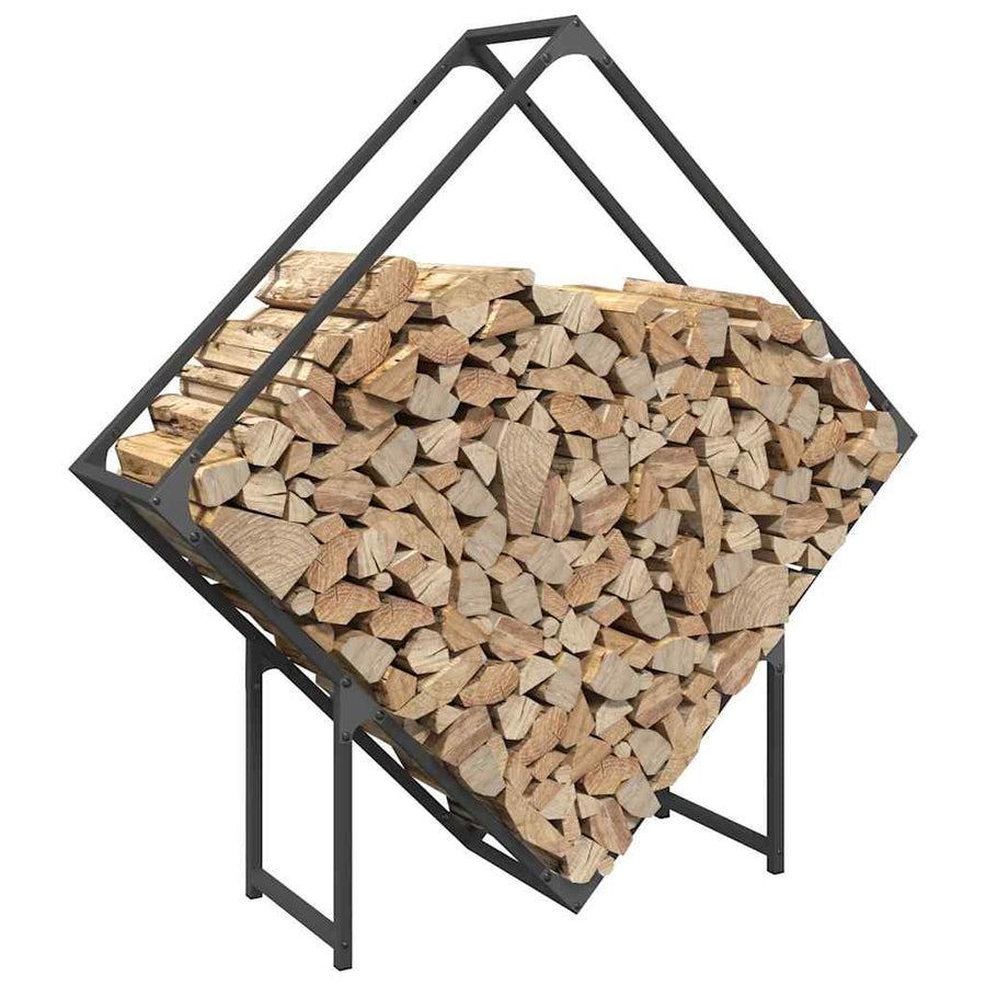 Brandhoutrek 100X25X100 Cm Koudgewalst Staal Zwart