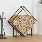 Firewood rack 100x25x100 cm cold-rolled steel black