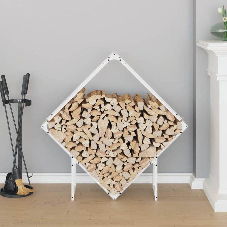 Brandhoutrek 100x25x100 cm koudgewalst staal wit
