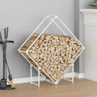 Firewood rack 100x25x100 cm cold rolled steel white