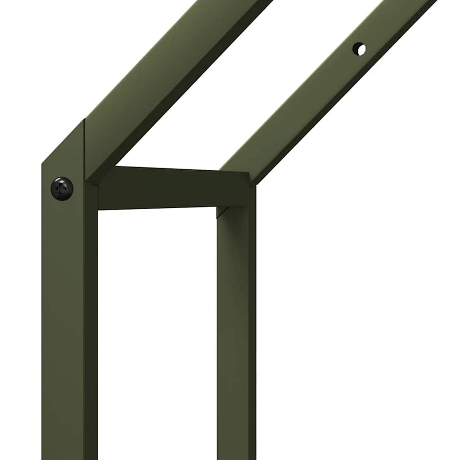 Brandhoutrek 40x25x60 cm koudgewalst staal olijfgroen
