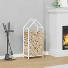 Firewood rack 40x25x90 cm cold-rolled steel white