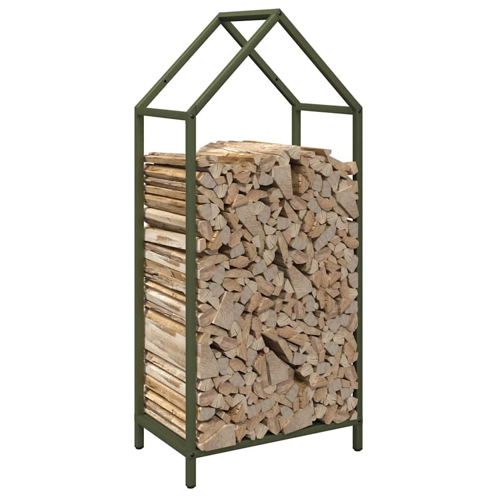 Brandhoutrek 40x25x90 cm koudgewalst staal olijfgroen
