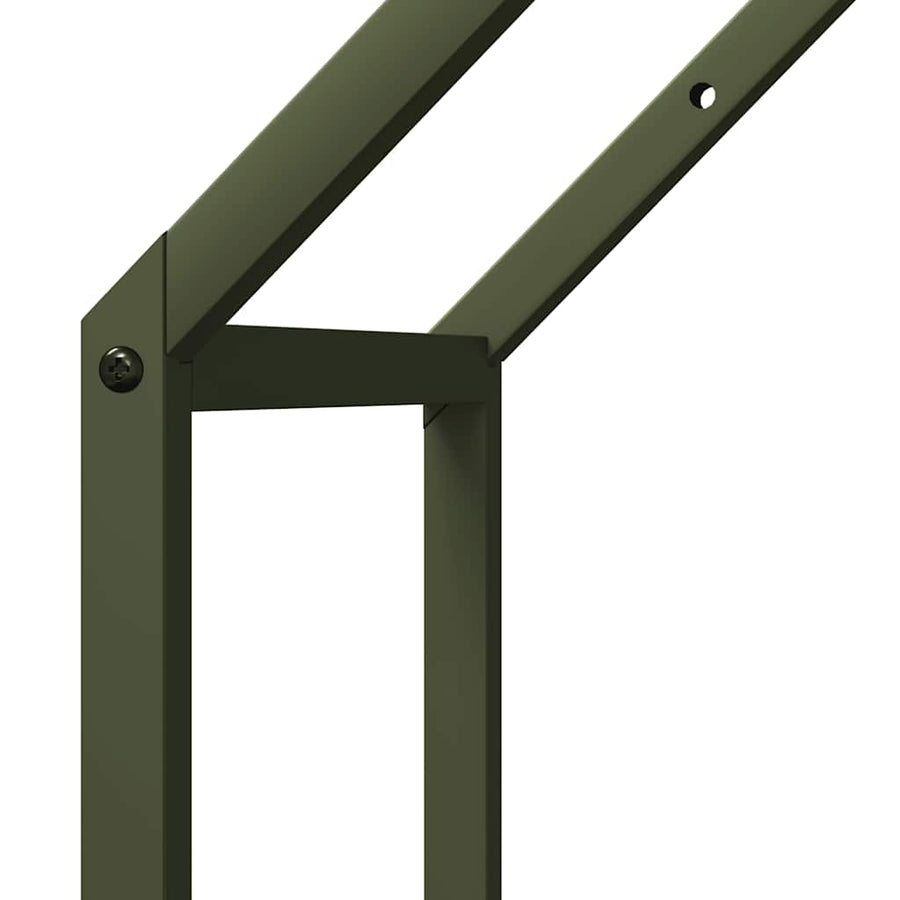 Brandhoutrek 40x25x90 cm koudgewalst staal olijfgroen