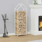Firewood Rack 40x25x120 cm Cold Rolled Steel White