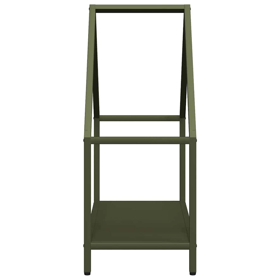 Brandhoutrek 60x25x60 cm koudgewalst staal olijfgroen