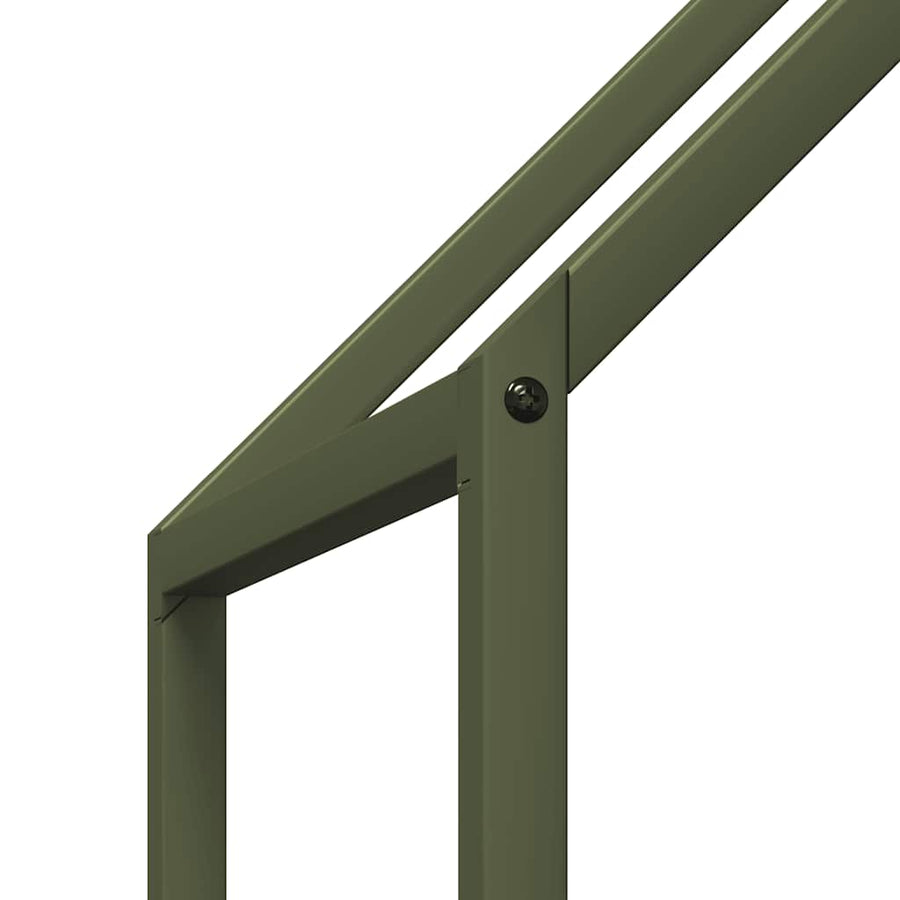 Brandhoutrek 60x25x60 cm koudgewalst staal olijfgroen