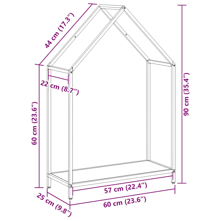 Brandhoutrek 60x25x90 cm koudgewalst staal wit