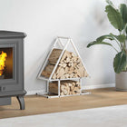 Firewood rack 50x25x60 cm cold-rolled steel white