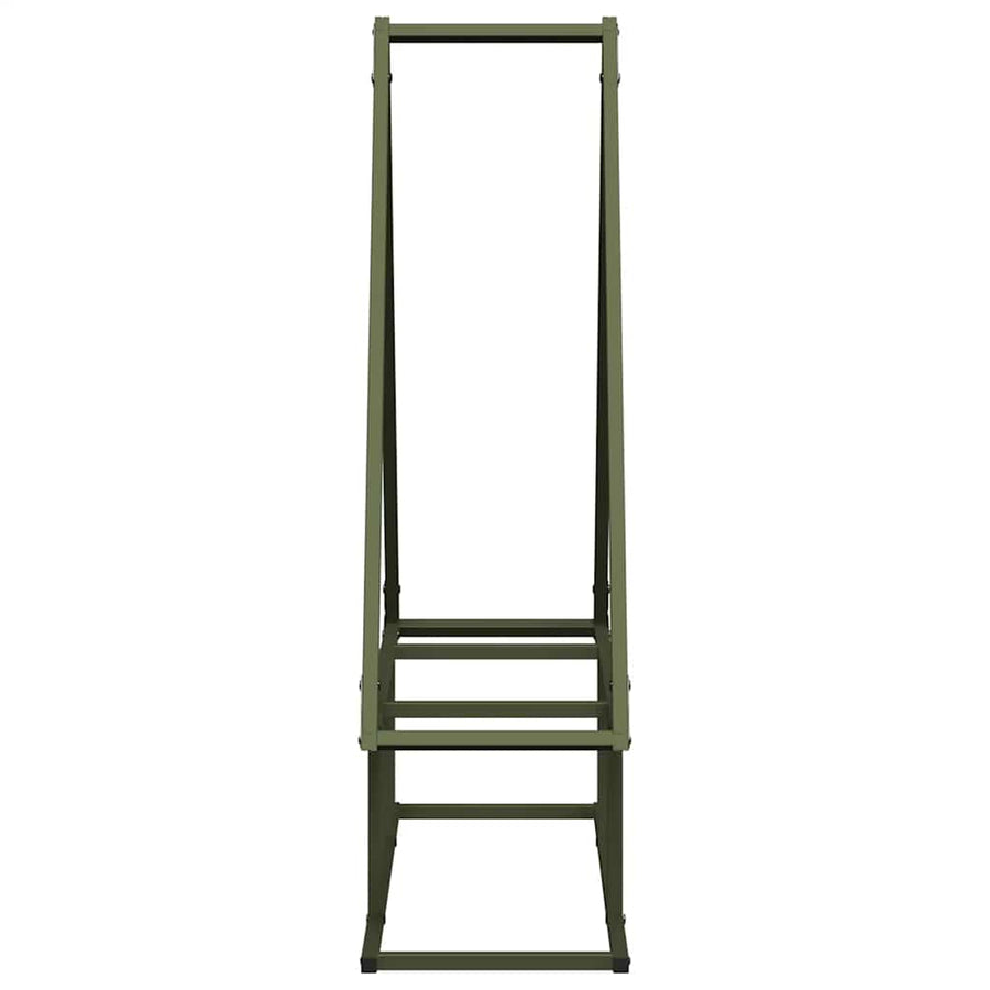 Brandhoutrek olijfgroen 80x25x90 cm koudgewalst staal