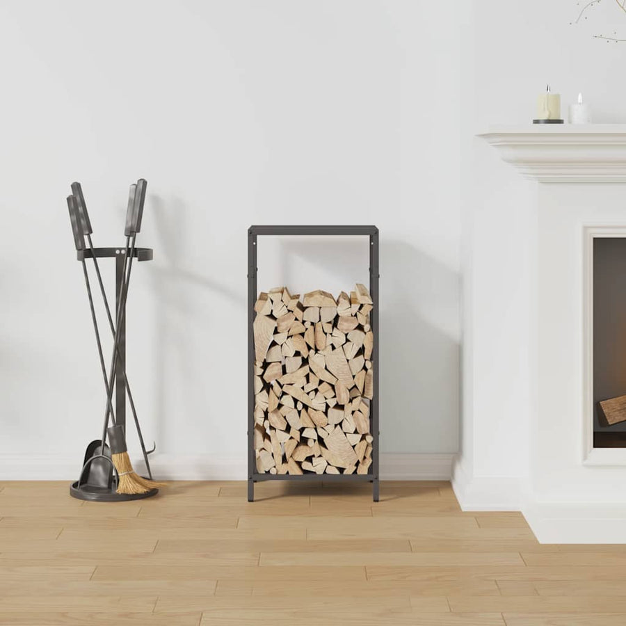 Brandhoutrek 34x25x70 cm koudgewalst staal zwart