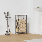 Brandhoutrek 34x25x70 cm staal zwart