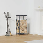 Brandhoutrek 34x25x70 cm antraciet staal