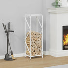 Firewood rack 34x25x100 cm cold-rolled steel white