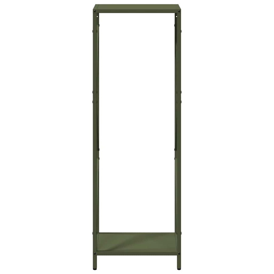 Brandhoutrek 34x25x100 cm koudgewalst staal olijfgroen