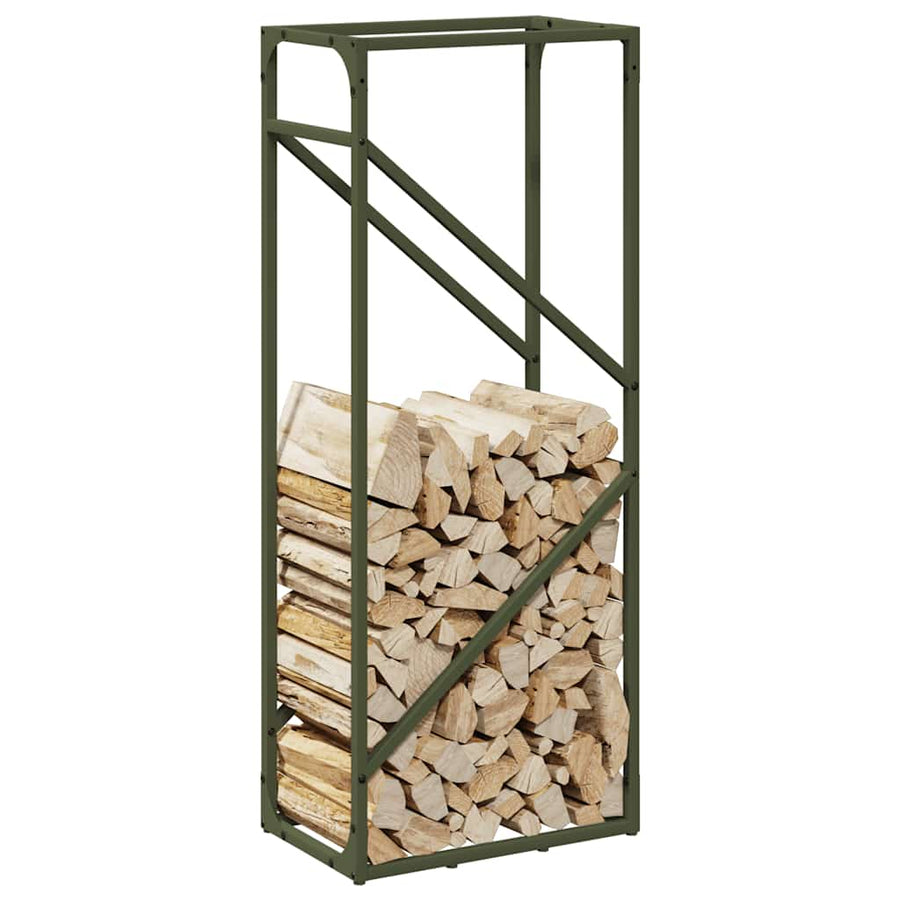 Brandhoutrek 40x25x100 cm koudgewalst staal olijfgroen