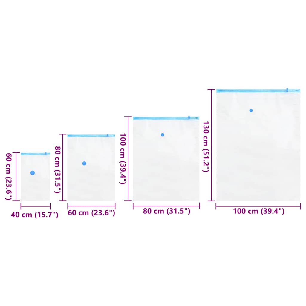 Opslagzakken 15 pcs Transparant en Blauw 130 x 100 cm